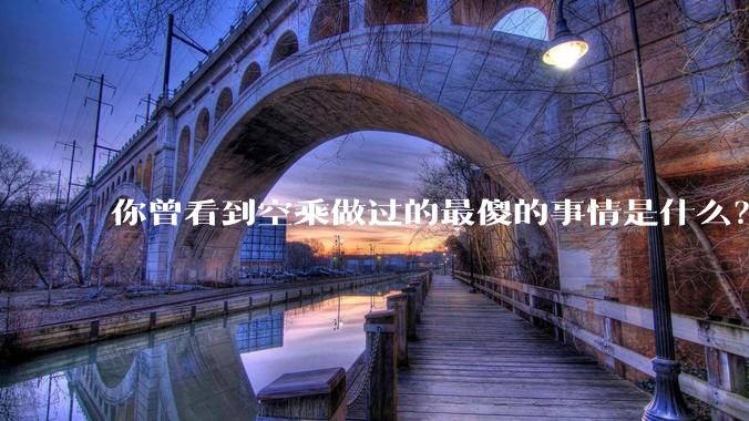 你曾看到空乘做过的最傻的事情是什么？